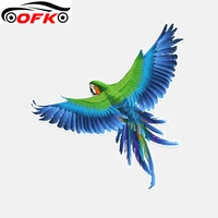new pretty with open wings parrot decor pvc colored car sticker 13 9cm12 7cm