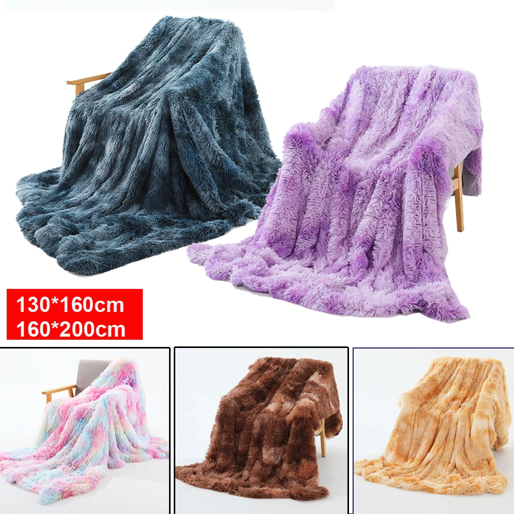 

Decorative Extra Soft Fuzzy Faux Fur Throw Blanket Shaggy Fluffy Cozy Plush Comfy Blanket Sofa Couch Bedroom Floor Decor