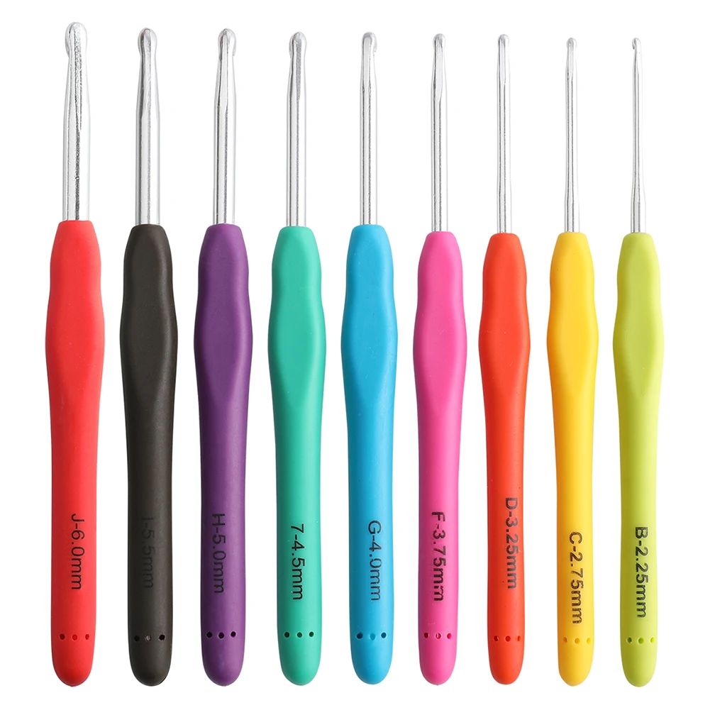 

Soft Rubber Handle Crochet Knitting Needles Aluminum DIY CrochetHook Handmade DIY Crafts Knitting Weaving Crochet Set