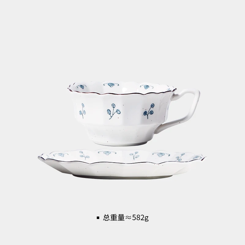 

Luxury Coffee Cup Set Ceramic British Style Vintage Afternoon Tea Black Tea Cup And Saucer Set Elegant Tazas Tableware ED50BD