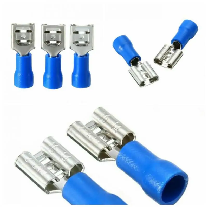 

50pcs 1.5-2.5mm Female Spade Blade Wire Connectors Insulated Crimp Terminal