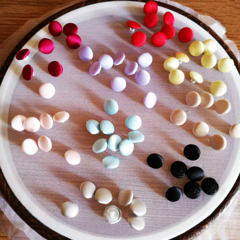 50 шт./лот разноцветная атласная ткань пуговицы свадебное платье пальто рубашка