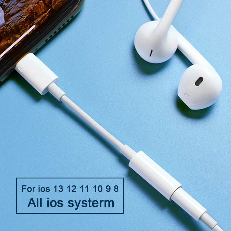

For IOS Headphone Adaptador for IPhone 13 12 11 X 8 7 Plus Aux Audio Splitter for Lighting To 3.5mm Adapter Earphone Jack Cable