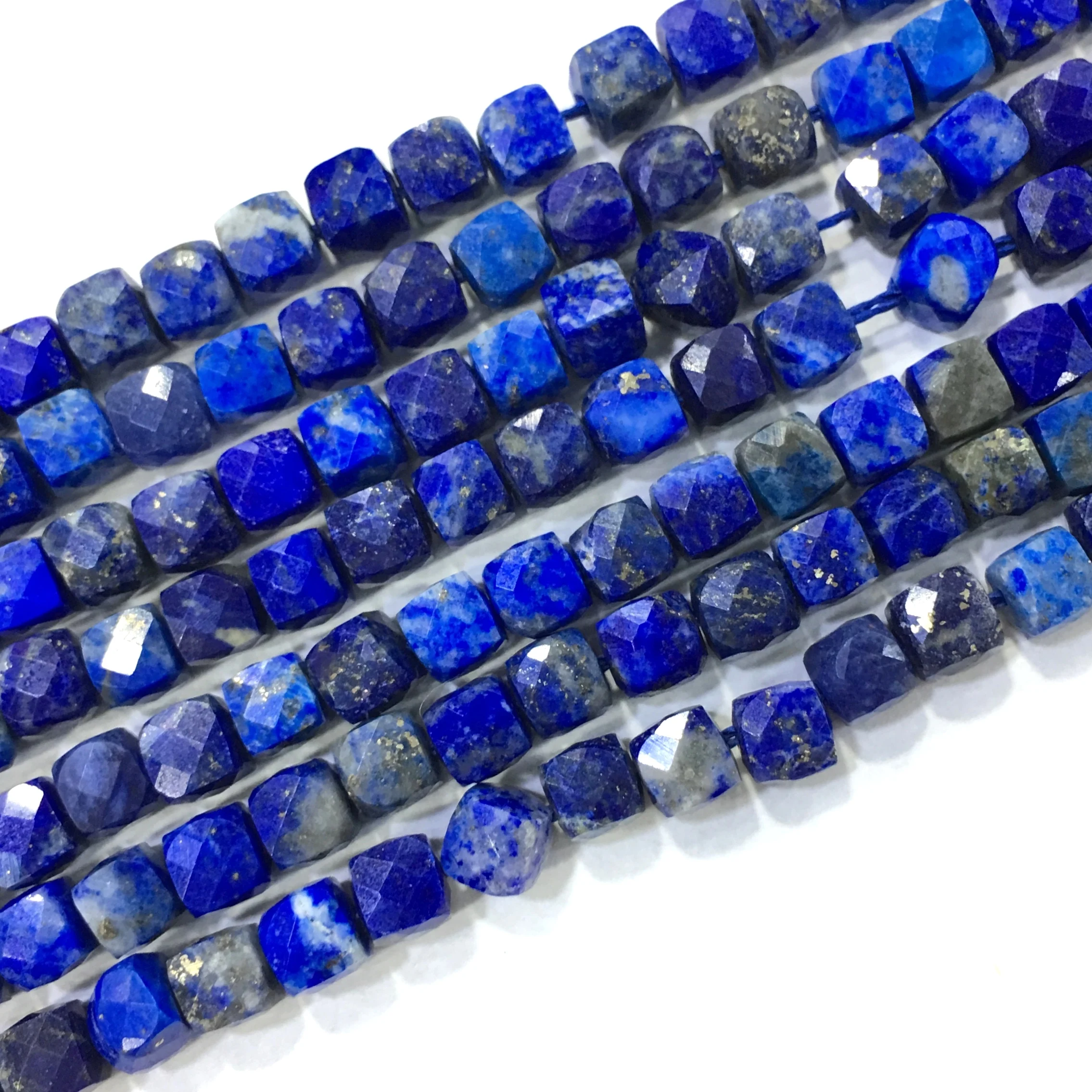 Factory Price Natural Faceted Lapis Lazuli Nugget Cube Beads Healing Stone Jewelry Gemstone Making DIY Bracelet &amp Necklace 4-5mm |