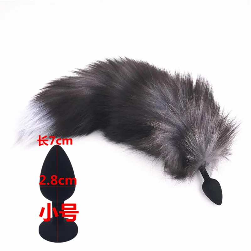 Small Size Black Silicone Anal Plug Anal Toys Fox Tail Anal Plug Erotic Anus Toy Sex Toys Woman Men Sex Butt Plug Adult Products