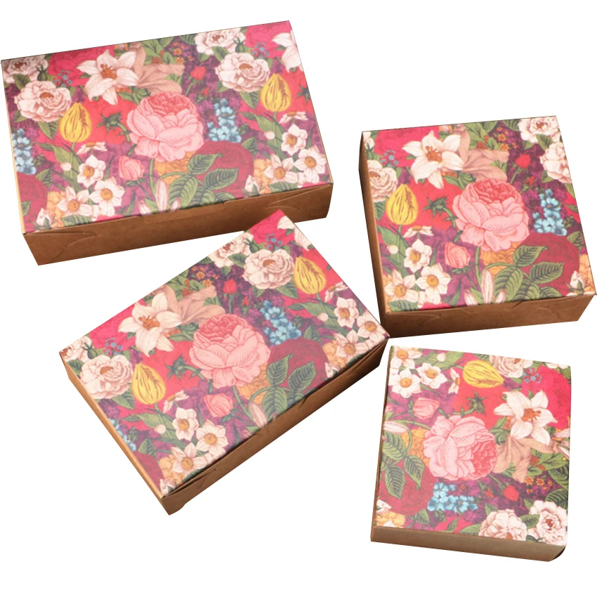 10 шт./лот лунные пирожные выпечки печенья цветочная упаковка подарочная коробка