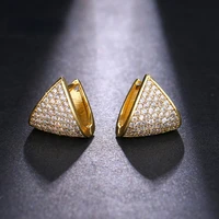 noble femaleladies unique triangle stud earrings top quality crystal zircon micro inlay jewelry for women daily wearing gift