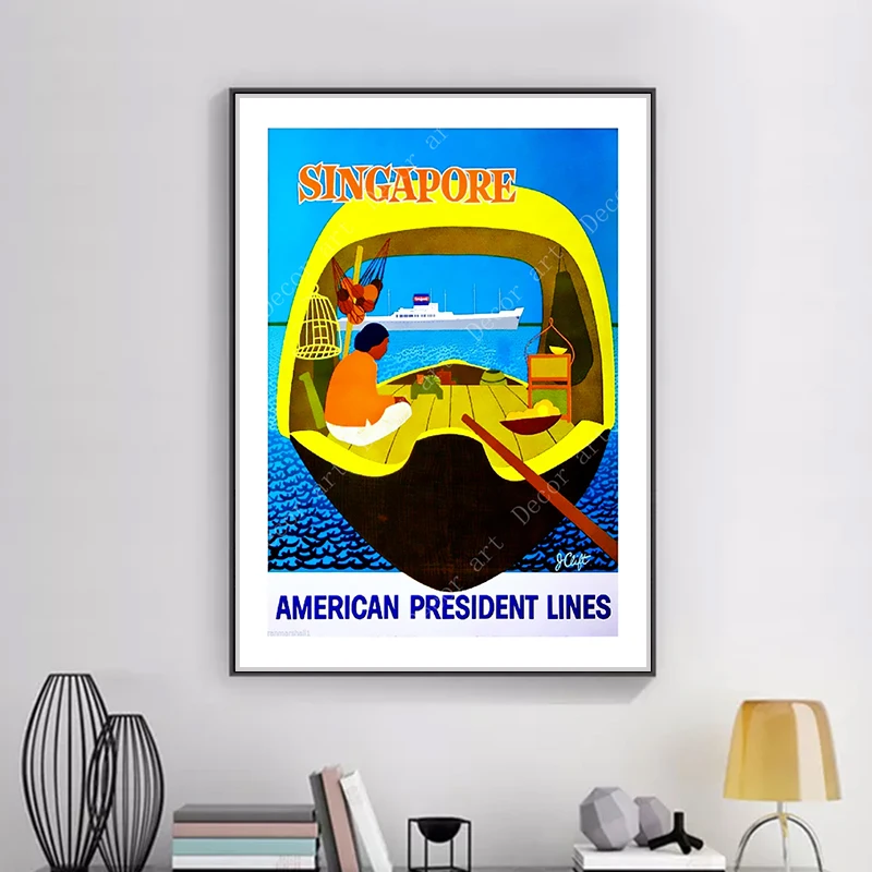 Карта Юго-Восточной Азии Сингапур винтажные Ретро путешествия Классические