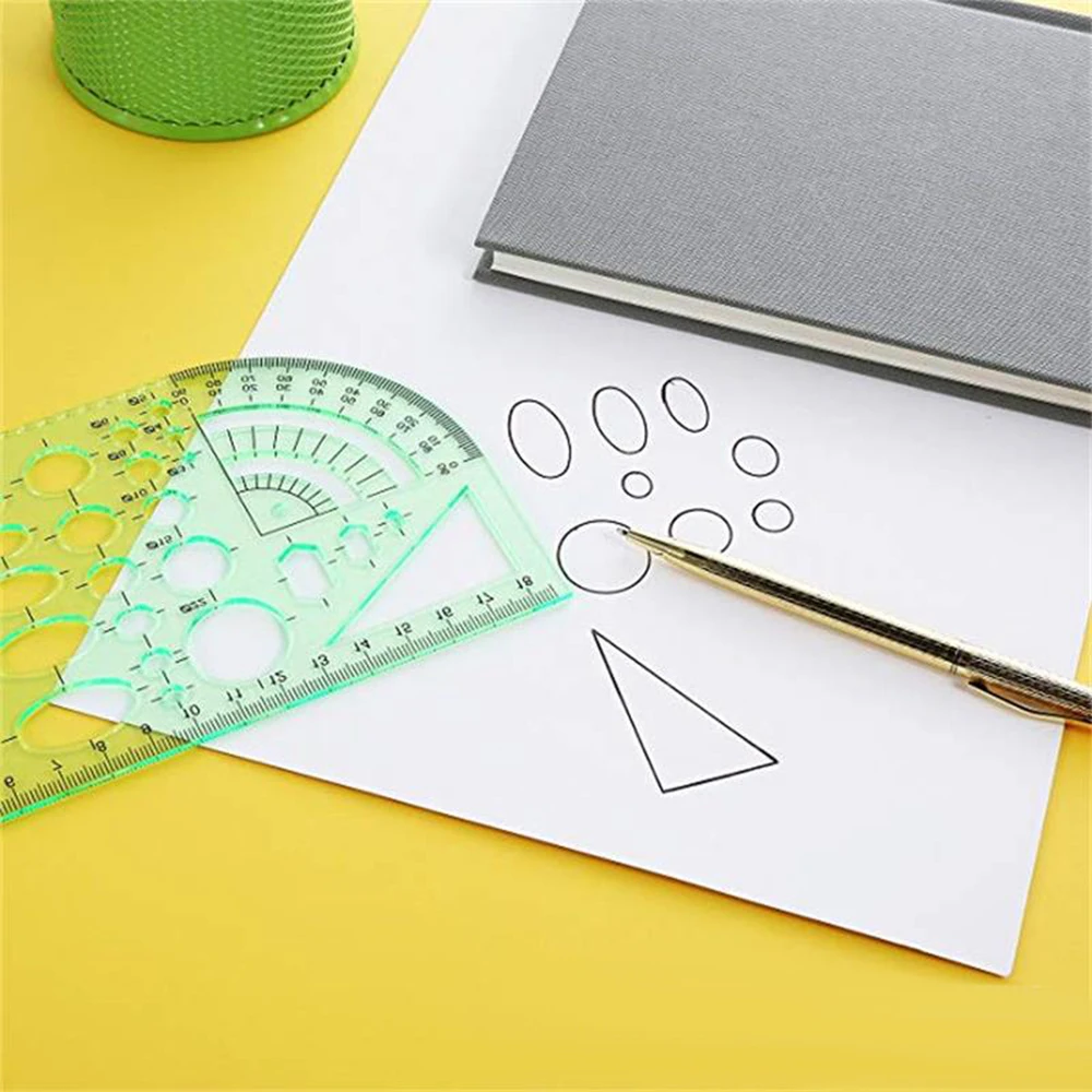 

6 Pieces Drawing Templates Building Formwork Geometric Design Office Furniture Drawing Measuring Template Ruler for Office