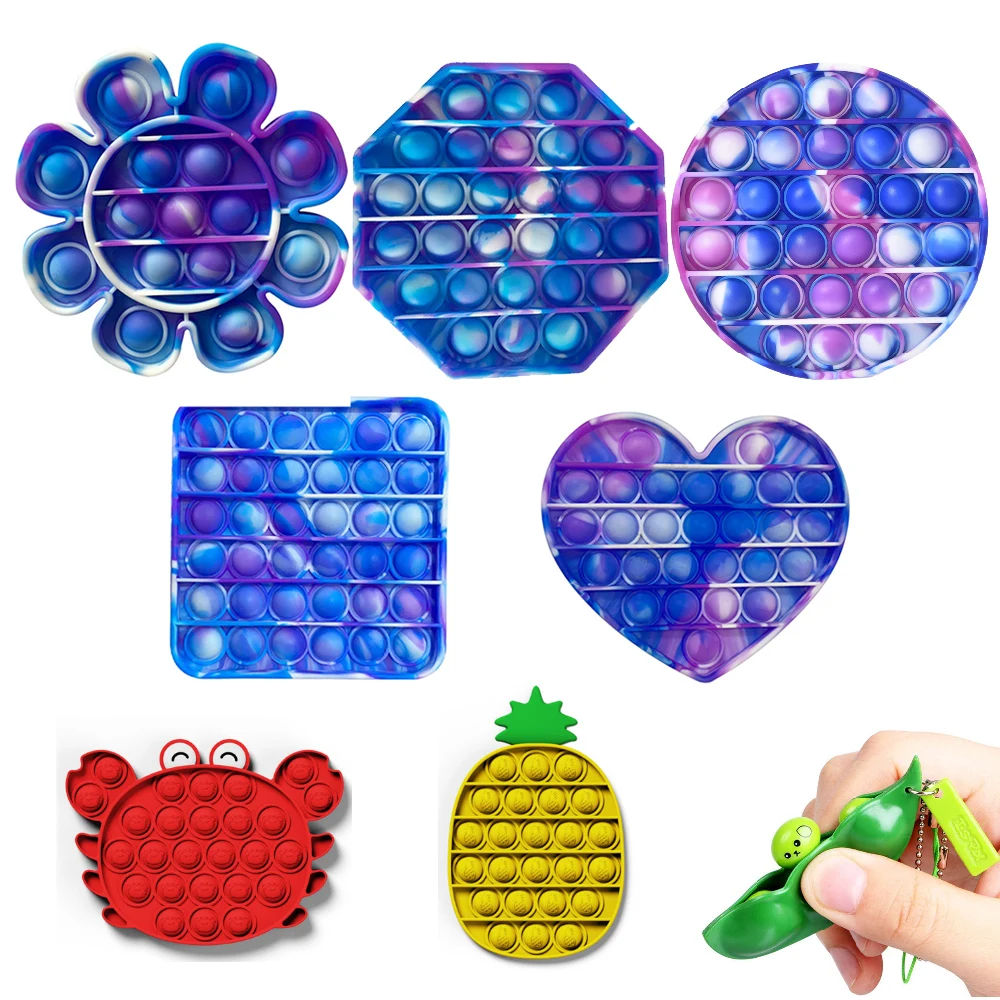 

Infinite Squeeze Edamame Toys Peas Beans Keychain Fidget Squishy Decompression Squeeze Anti Stress Adult Figet Stress Toy Games