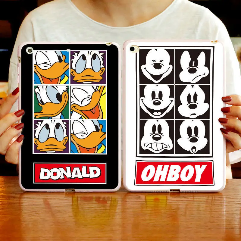 

Disney Mickey Donald Duck Silicone Cover for IPad 10.2 2019 IPad 2 3 4 9.7 2017 2018 IPad Air 2 9.7 iPad Pro Tablet Case