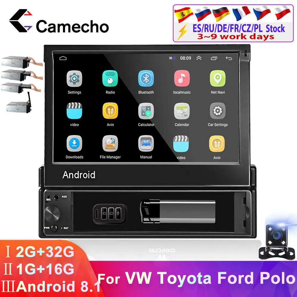 Camecho 2 Din Android 8 1 Автомобильный GPS мультимедийный плеер WIFI/USB 2din для VW Toyota Polo Golf Honda
