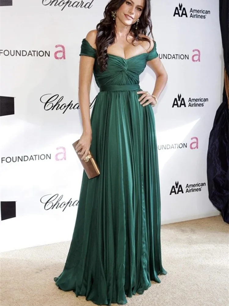 

Simple Evening Dresses Sweetheart Cap Sleeve Long Chiffon Formal Pageant Evening Party Gowns with Pleat Robe De Soiree