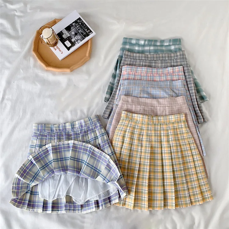 

В Корейском стиле ретро шик платье с завышенной талией, плиссированные юбки женские 2021, новая одежда в школьном Стиль лето Slim Fit трапециевид...