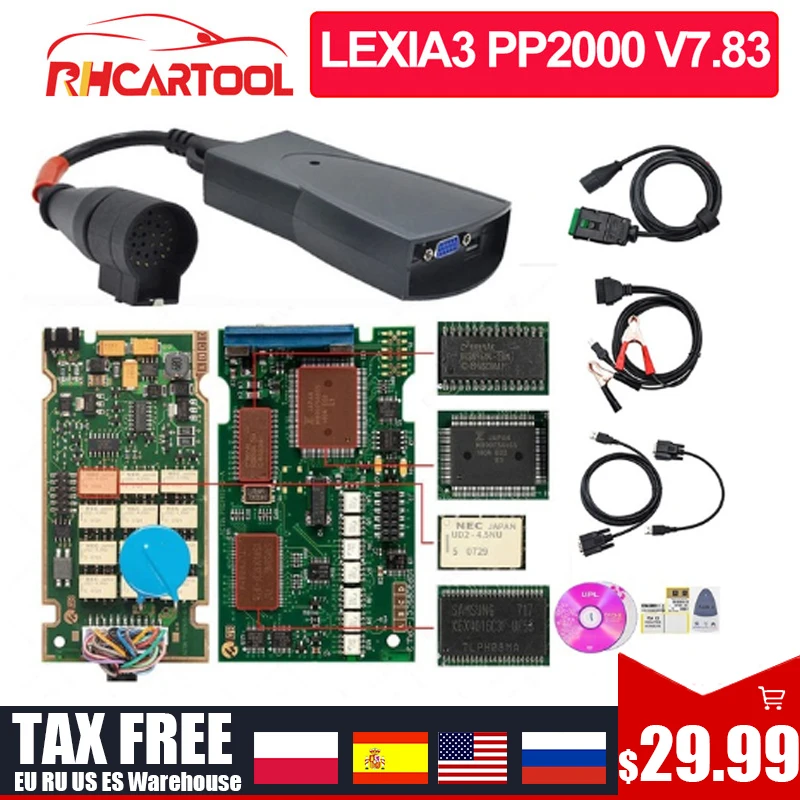 Автомобильный диагностический инструмент OBD2 Lexia3 PP2000 Diagbox V7.83 для Citroen ELYSEE C15 XANTIA
