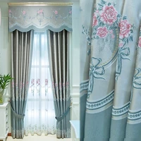 high precision jacquard curtain wholesale modern simple living room bay window polyester cotton curtain fabric finished curtain