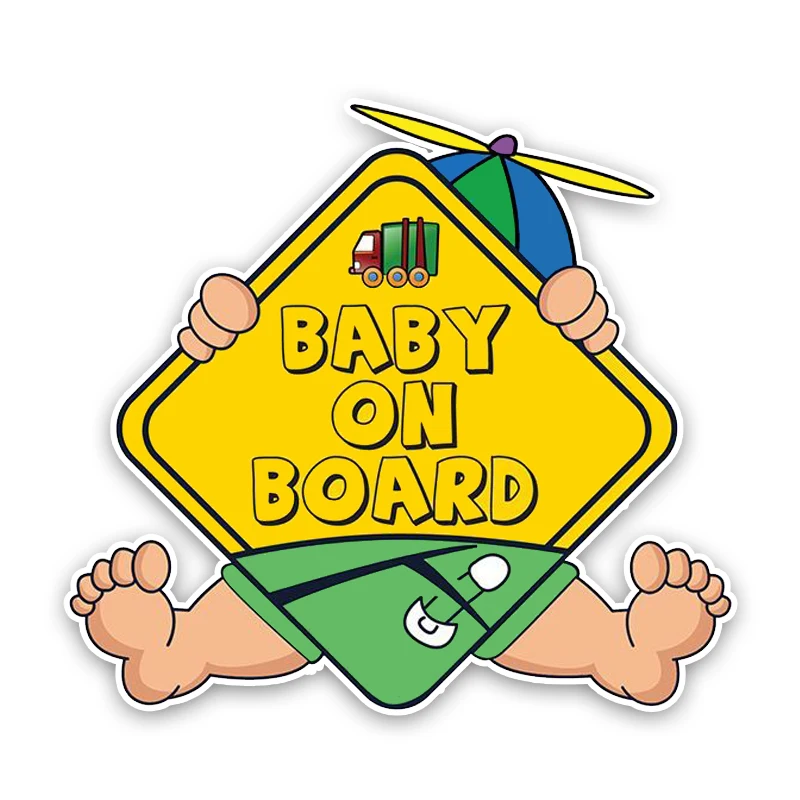 

Dawasaru Cartoon Warning Baby on Board Car Sticker Cover Scratch Decal Laptop Truck Motorcycle Auto Accessories PVC,14cm*13cm