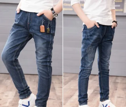 6031 thin jeans Г. Весенние детские джинсы для мальчиков однотонные тонкие джинсы для маленьких мальчиков, повседневные джинсы для больших мальчиков длинные брюки - Цвет: 6031 thin jeans