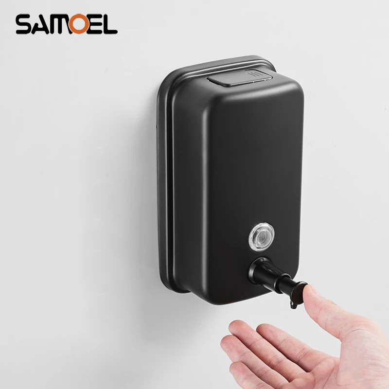 Настенный дозатор мыла для кухни и ванной комнаты из нержавеющей стали черного