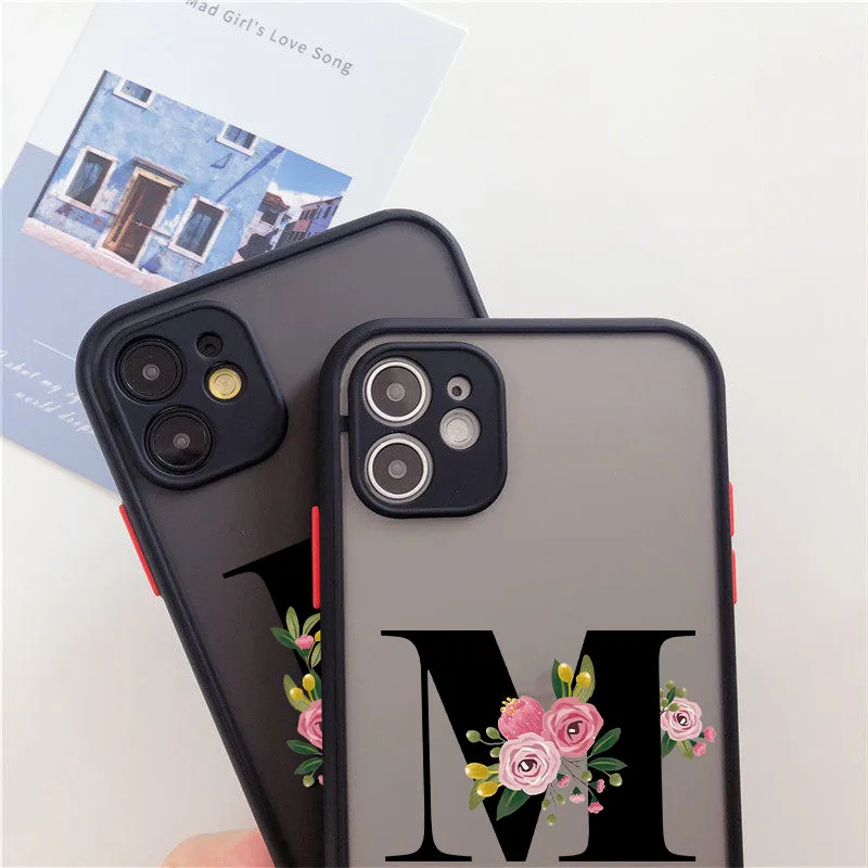 Matte Art Letters Transparent Camera Protect Phone Case For iPhone 11 12 Pro X XR XS Max SE 2020 7 8 Plus Soft Silicone Cover
