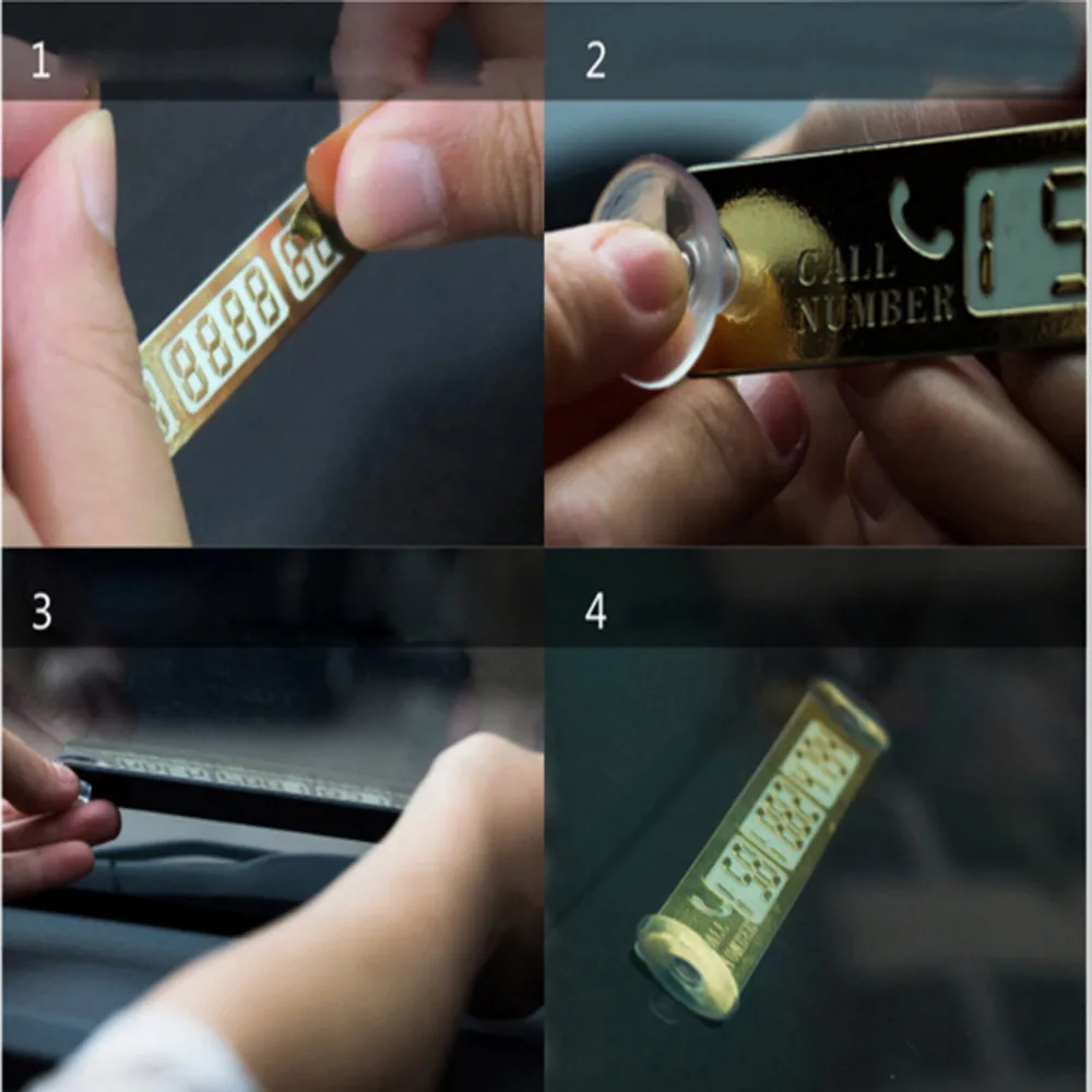 Car Sticker Parking Card Luminous Temporary Telephone Phone Number Notification Night Sucker Plate Styling Sign #N |