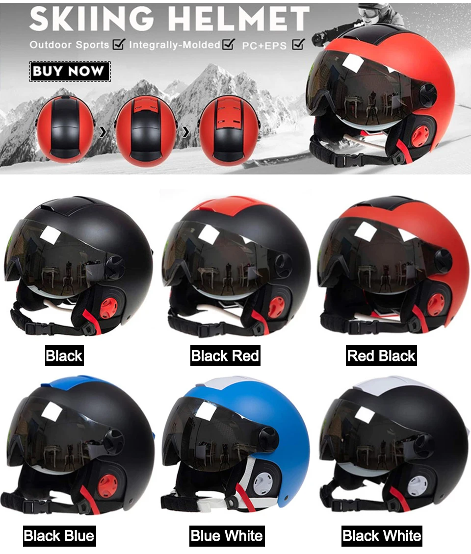 LOCLE CE Certification Skiing Helmet Men Women Ski Helmet Outdoor Sports Ski Snowboard/Skateboard Helmet ABS+PC+EPS 52-63cm