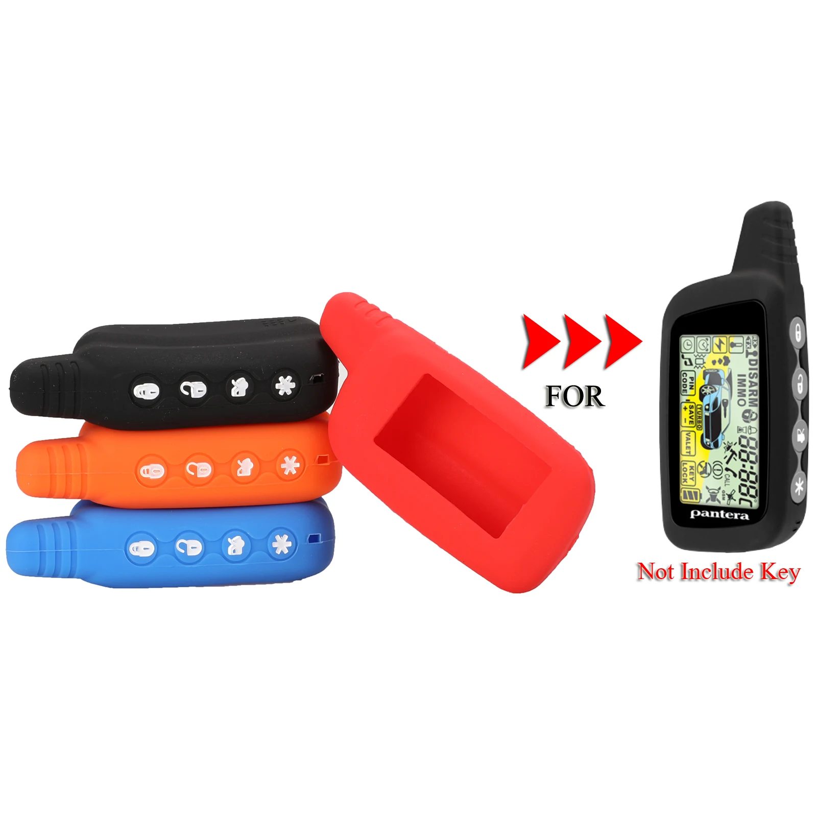 Силиконовый резиновый чехол для ключей jingyuqin, чехол для Pantera SLK 300 450 600RS 625RS 650RS 675RS 775RS LCD, двухсторонняя Автомобильная сигнализация с 4 кнопками