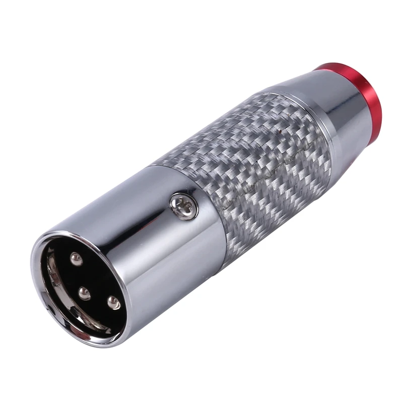 

4Pcs XLR Male Female Connector 3 Pin Carbon Fiber XLR Microphone Audio Connector Plug