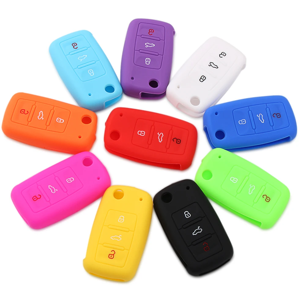 Силиконовый чехол для ключей от машины дистанционного брелока VW Polo Bora Beetle Tiguan Passat