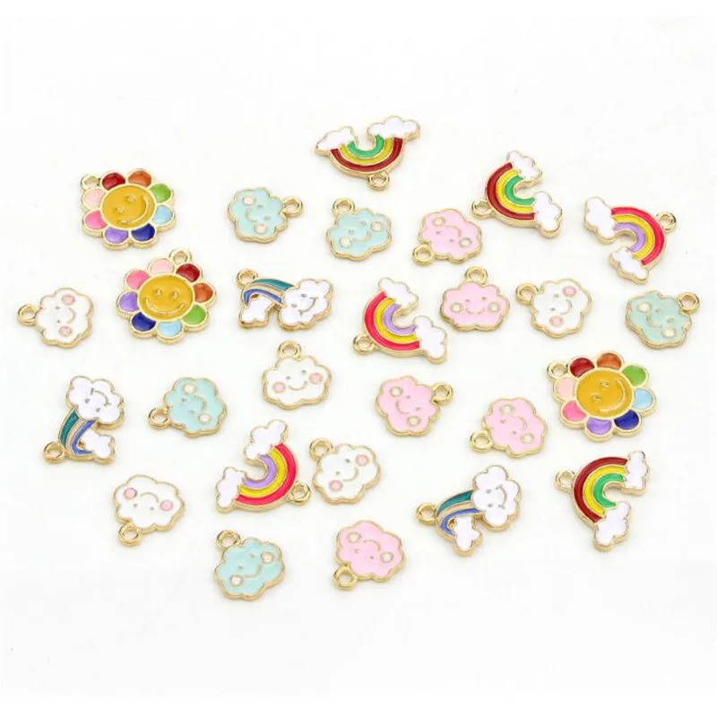 27 шт./пакет винтажная металлическая Глянцевая Радужная облако Подвески DIY модные