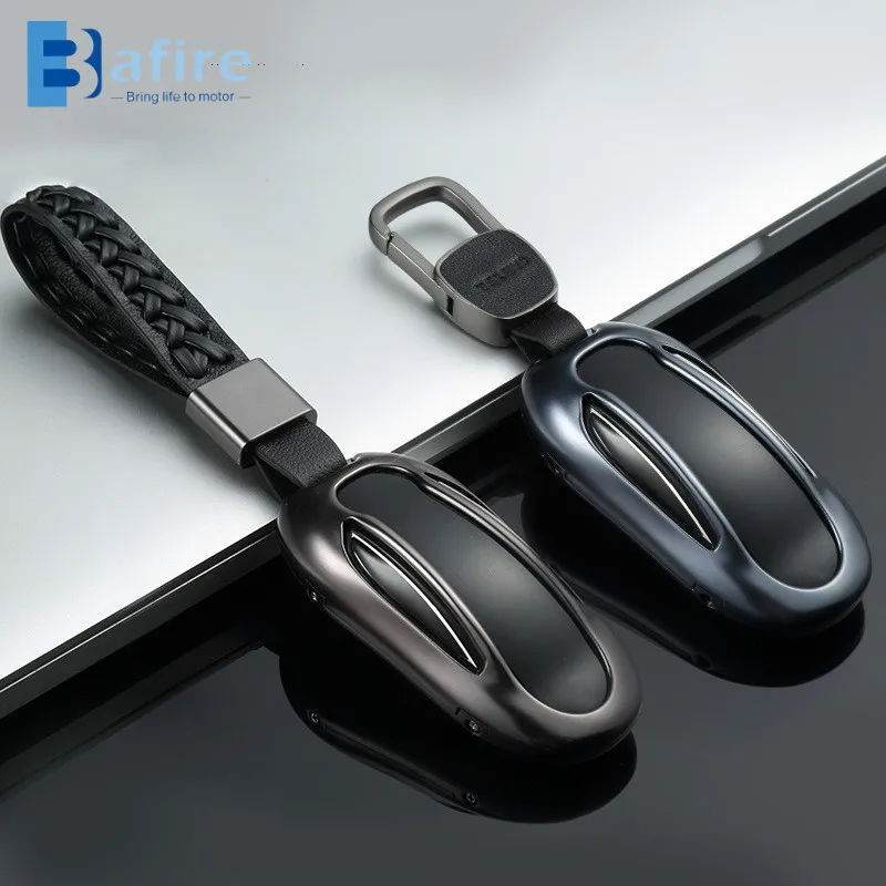 Кожаный чехол BAFIRE для автомобильных ключей Tesla Model S X с ремнем корпус из