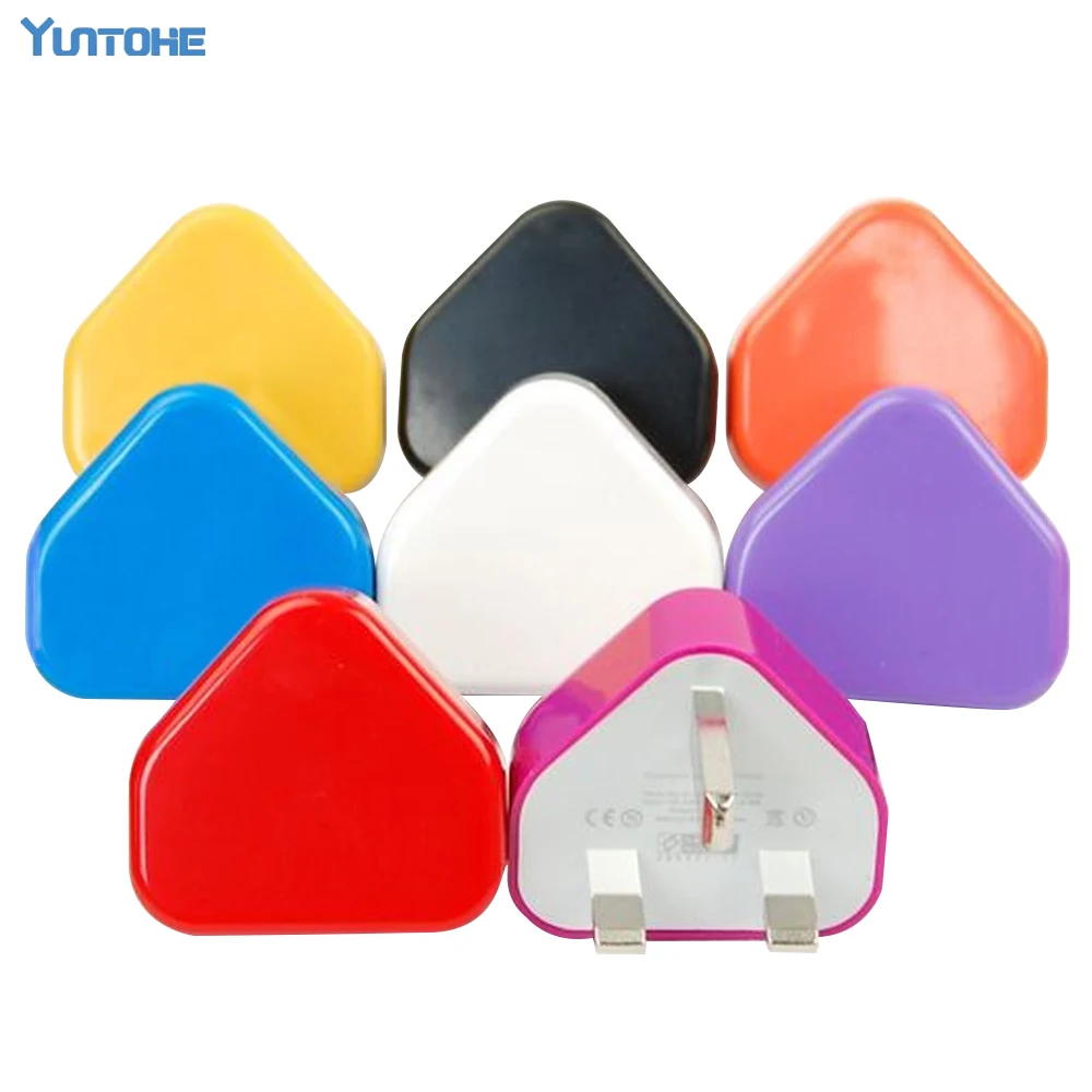 10 Different Colors UK Plug USB Charger AC Wall Usb Power Adapter for IPhone 7/6/5/4 1000pcs | Мобильные телефоны и