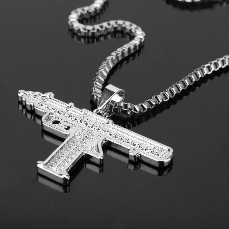 Золотое ожерелье для пистолет мужское с подвеской из сплава полностью