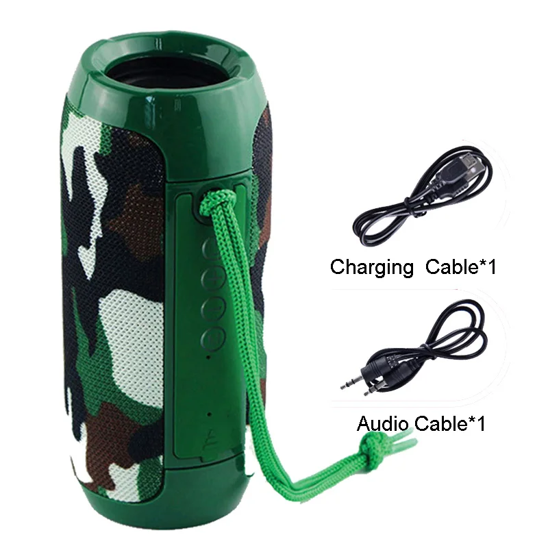 Camouflage Портативный Bluetooth динамик 20 Вт Беспроводная бас Колонка водонепроницаемый открытый динамик поддержка AUX TF USB Сабвуфер громкий динамик TG117 - Цвет: Camouflage