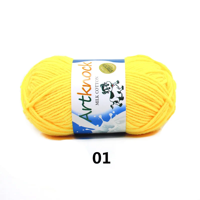A01 16PCS 16 шт., пряжа для вязания, мягкая, теплая, Детская Пряжа молочного оттенка для ручного вязания, принадлежности для длинного ШТАПЕЛЯ, хлопок, 80%, молочное волокно, 20 - Цвет: A01 16PCS