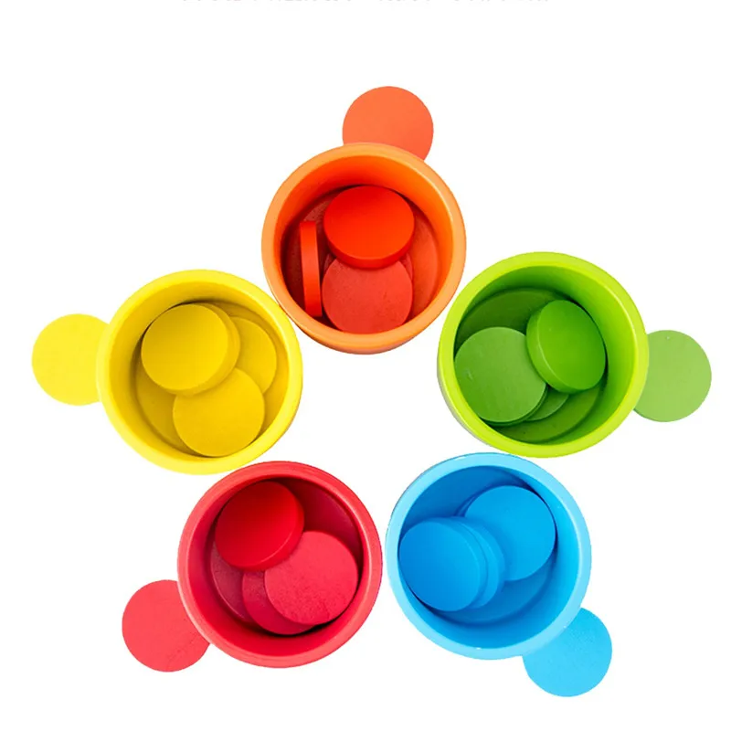 Деревянная игра с памятью игрушки для детей цветная классная чашка