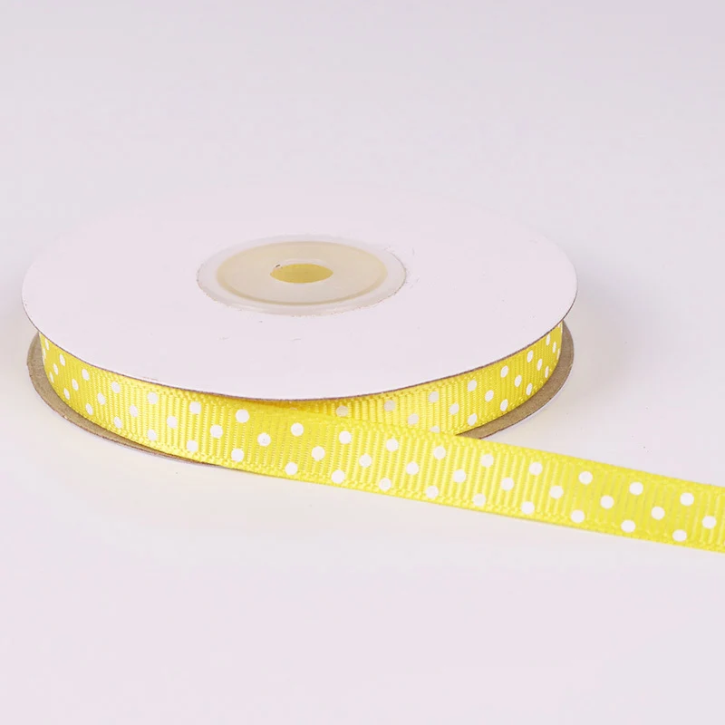 5 ярдов/рулон мультфильм в горошек напечатанный Grosgrain ленты милые серии ленты обруч для волос для девочки 10 мм
