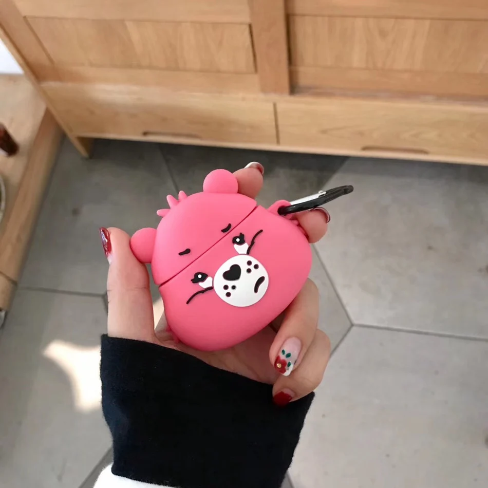 3D чехол для наушников для AirPods, силиконовый чехол, милый ins, медведь, собака, чехол для Apple Air pods 2, наушники/Earburd/Earpods, чехол, ремешок - Цвет: 758C