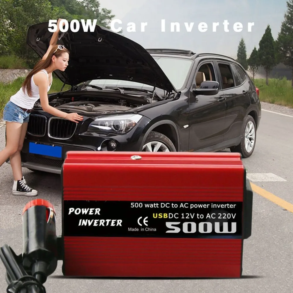 500W DC to AC Power Converter 12V 220V 110V Car Inverter Automatic Transformer With Dual USB Charger Adapter | Автомобили и