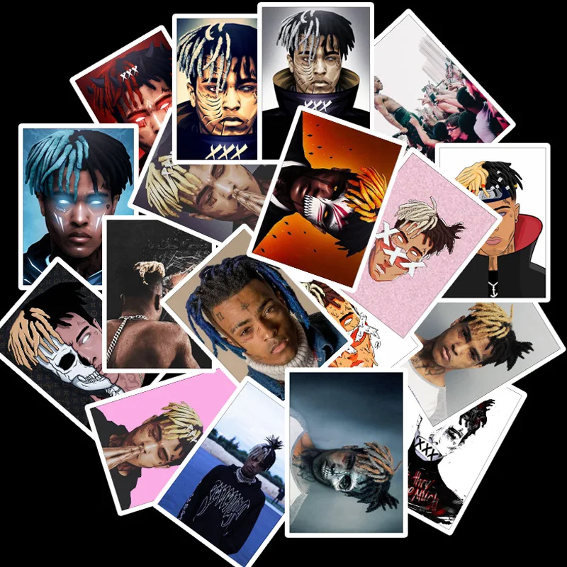 

25pcs XXXtentacion Stickers American Rapper Poster Fashion Style Decals Pack for Phone Laptop Luggage Guitar Skateboard Sticker