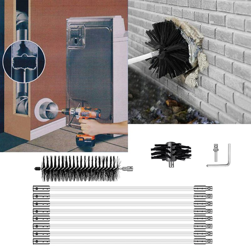 

60cm Chimney Cleaner Cleaning Brush + Rod Set Kit Rotary Sweep System Fireplace household cleaning tool kits