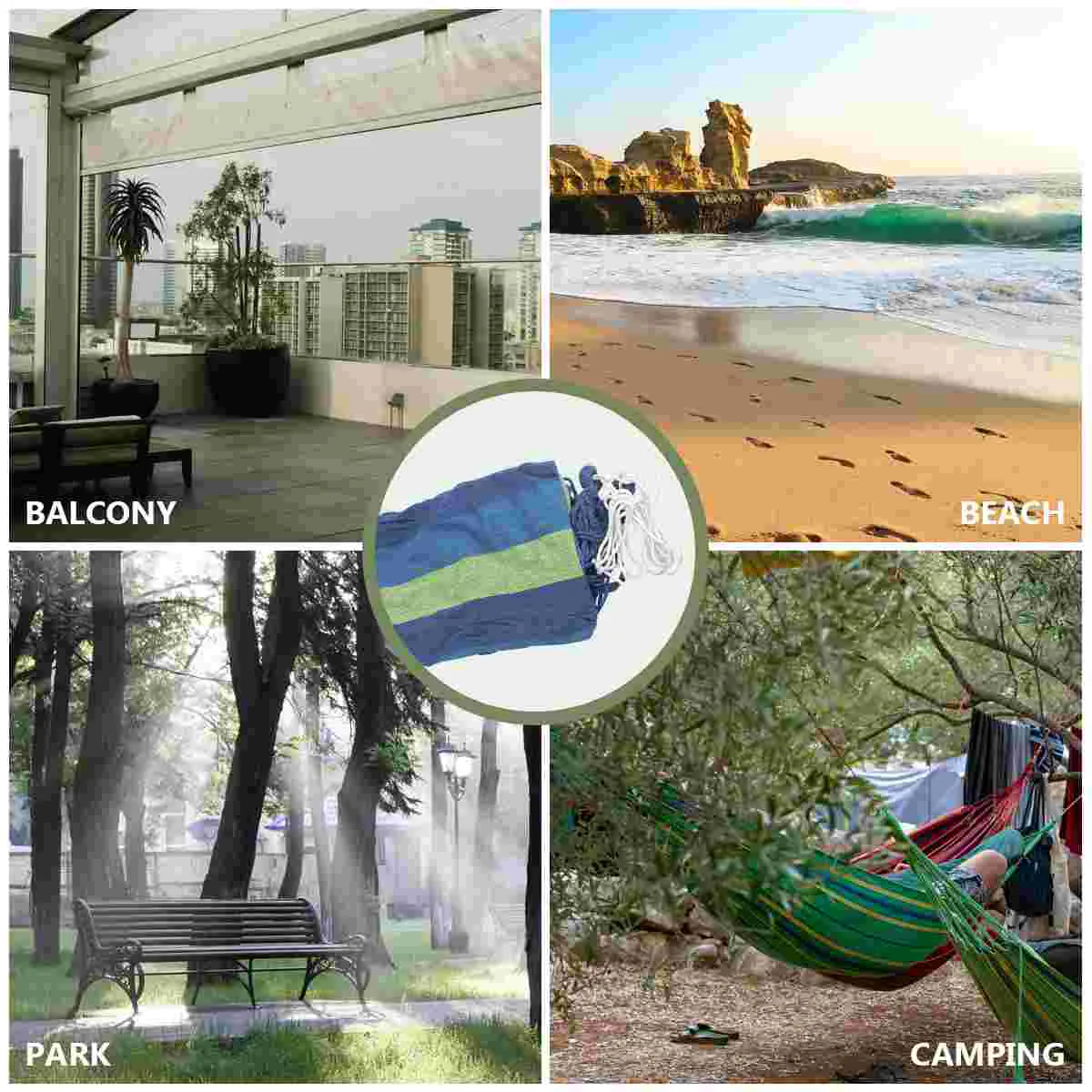 

Outdoor Leisure Portable Multi-functional Hammocks Canvas Stripe Rainbow Swing for Camping Backpacking Travel (Red)