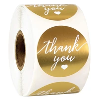 new 1 5inch38mm bronzing round thank you sticker sealing labels for christmas gift decor envelope supplies stationery stickers