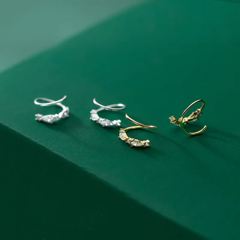 

VENTFILLE 925 Sterling Silver Unique Zircon Pave Beads Stud Earrings for Women Fashion Korean Teen Wedding Body Piercing Jewelry