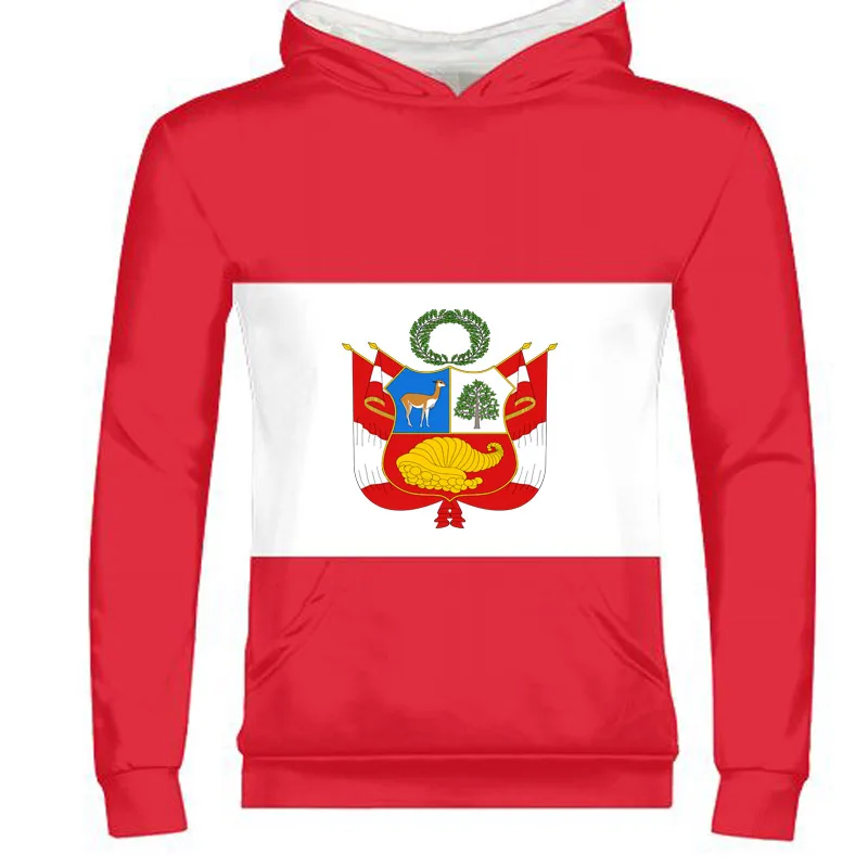 Перу мужская Молодежная Толстовка с бесплатным именем и номером фотографией на