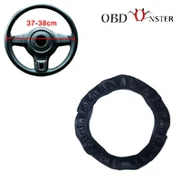 black leather cars steering wheel cover breathable anti slip car accessories suitable auto decoration steer covers tools