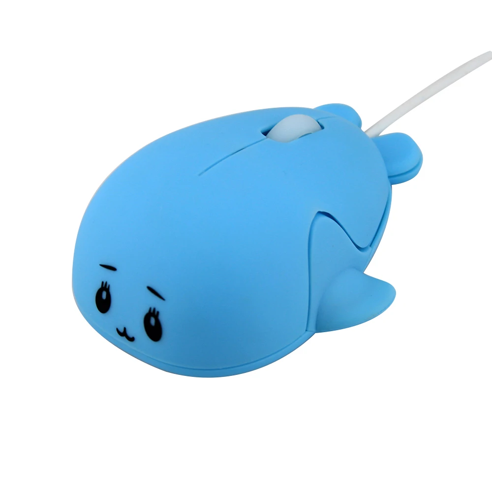 Синий CHYI Проводная милая форма животных розовая компьютерная мышь USB оптическая 3D Портативная оптическая мышь Mause 1600 dpi мыши для детей Подарки ноутбук - Цвет: Синий