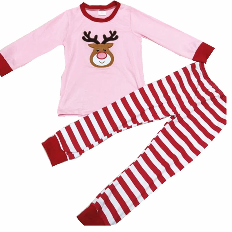

Children's children pink cartoon deer shirt striped pants fashion suit