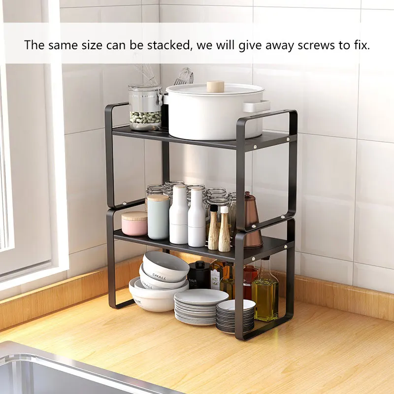 Кухонная столешница многослойная полка Настольный стеллаж для хранения шкафчик