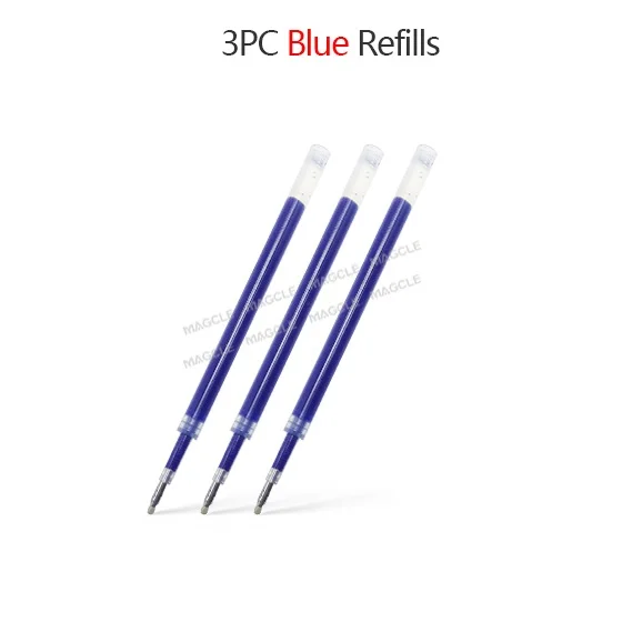 3 pcs Blue Refill Xiaomi mi jia, 1 шт., розничная, гелевая ручка без колпачка, черные чернила, ручка для письма, гладкая, швейцарская, сменная, mi Kuni, Япония, OEM, синий/черный - Цвет: 3 pcs Blue Refill
